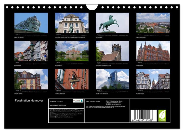 Produktbild: Faszination Hannover (Wandkalender 2026 DIN A4 quer), CALVENDO Monatskalender