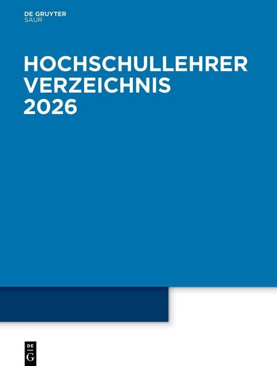 Produktbild: Hochschullehrer Verzeichnis 2026