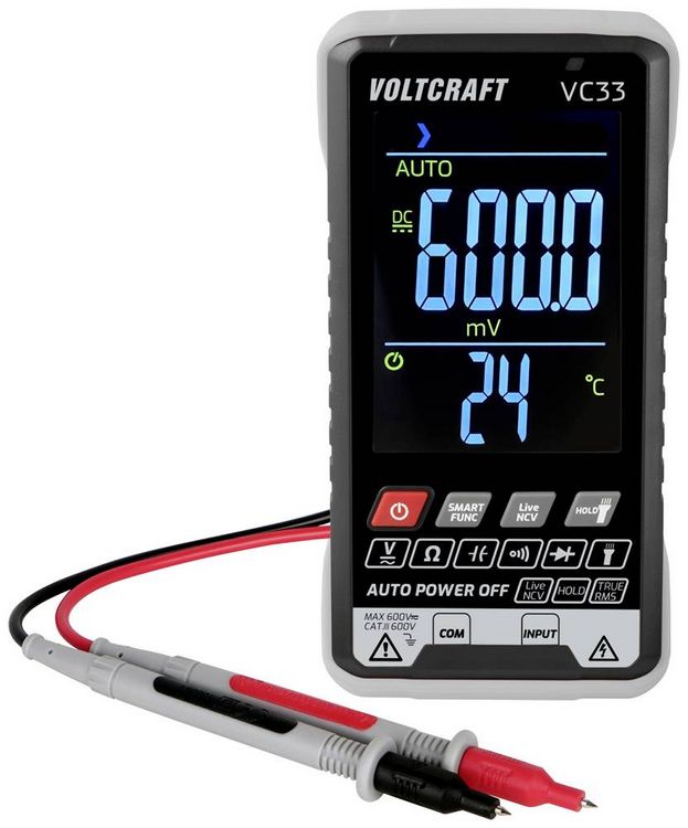 Produktbild: VOLTCRAFT VC33 Hand-Multimeter digital CAT III 600V Anzeige (Counts): 5999