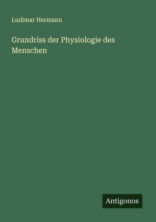 Produktbild: Grundriss der Physiologie des Menschen