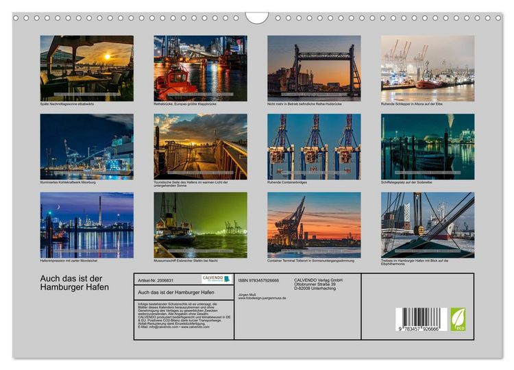 Produktbild: Auch das ist der Hamburger Hafen (Wandkalender 2026 DIN A3 quer), CALVENDO Monatskalender