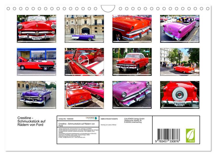 Produktbild: Crestline - Schmuckst&uuml;ck auf R&auml;dern von Ford (Wandkalender 2026 DIN A4 quer), CALVENDO Monatskalender
