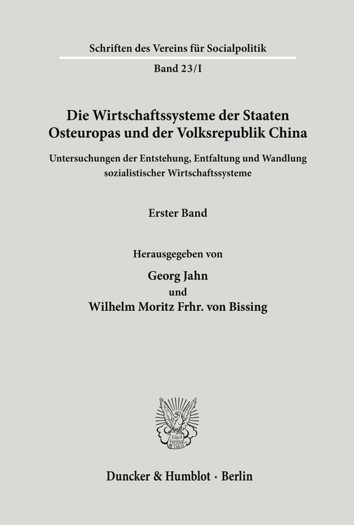 Produktbild: Die Wirtschaftssysteme der Staaten Osteuropas und der Volksrepublik China.