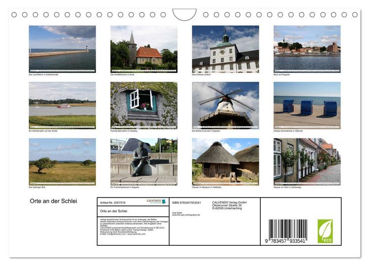 Produktbild: Orte an der Schlei (Wandkalender 2026 DIN A4 quer), CALVENDO Monatskalender