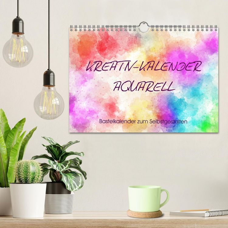 Produktbild: Kreativ-Kalender Aquarell. Bastelkalender zum Selbstgestalten (Wandkalender 2026 DIN A4 quer), CALVENDO Monatskalender
