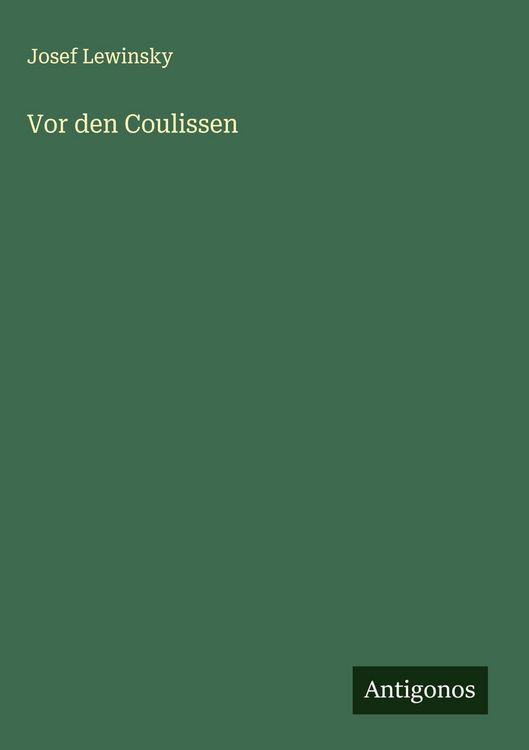 Produktbild: Vor den Coulissen