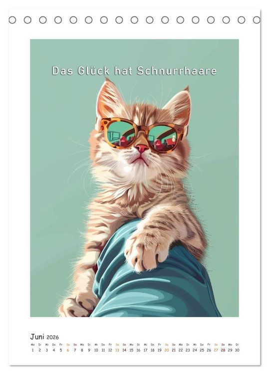 Produktbild: Katzenweisheiten (Tischkalender 2026 DIN A5 hoch), CALVENDO Monatskalender