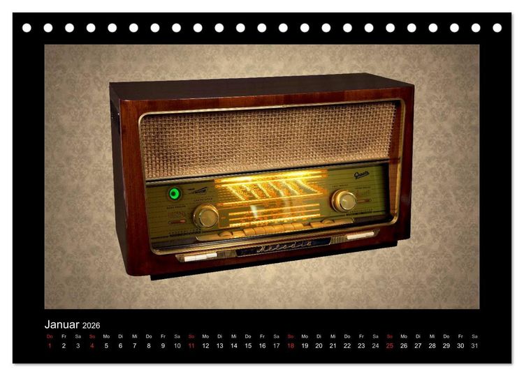 Produktbild: Dampfradios - Antike Radios mit Charme und Patina (Tischkalender 2026 DIN A5 quer), CALVENDO Monatskalender