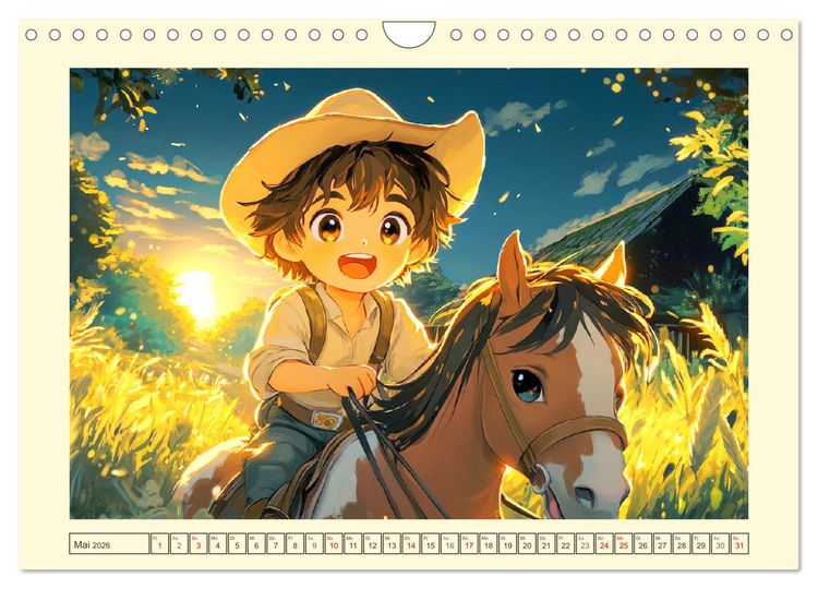 Produktbild: Kleine Farmer. Niedliche Jungs mit ihren tierischen Freunden (Wandkalender 2026 DIN A4 quer), CALVENDO Monatskalender