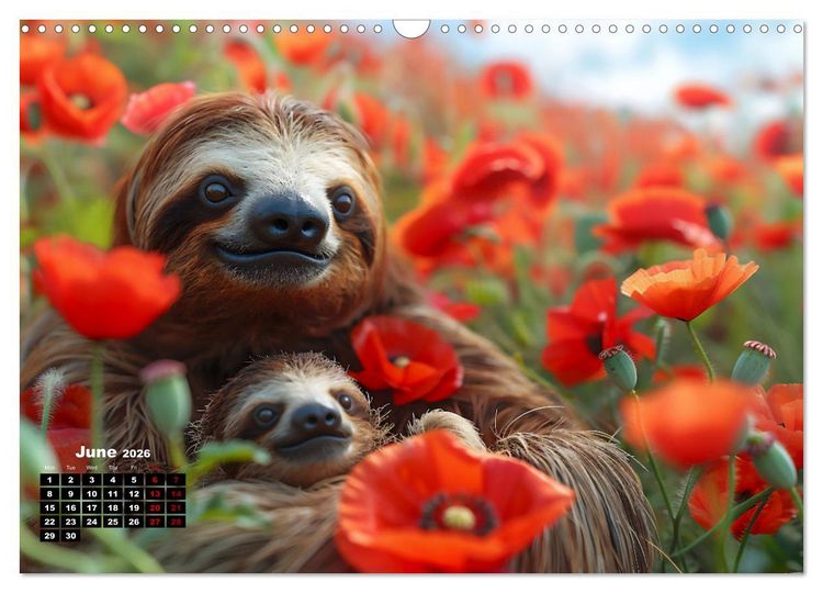 Produktbild: sweet sloths - relaxed throughout the year (Wall Calendar 2026 DIN A3 landscape), CALVENDO 12 Month Wall Calendar