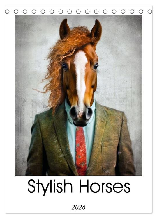 Produktbild: Stylish Horses (Desk Calendar 2026 DIN A5 portrait), CALVENDO 12 Month DeskCalendar