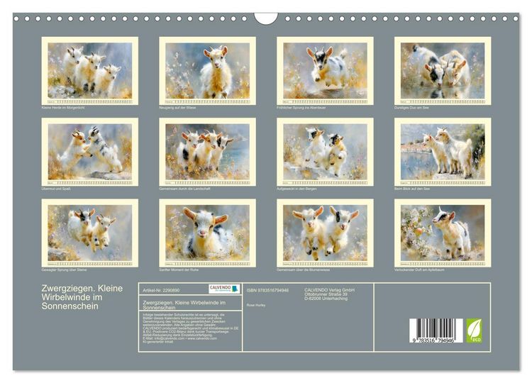 Produktbild: Zwergziegen. Kleine Wirbelwinde im Sonnenschein (Wandkalender 2027 DIN A3 quer), CALVENDO Monatskalender