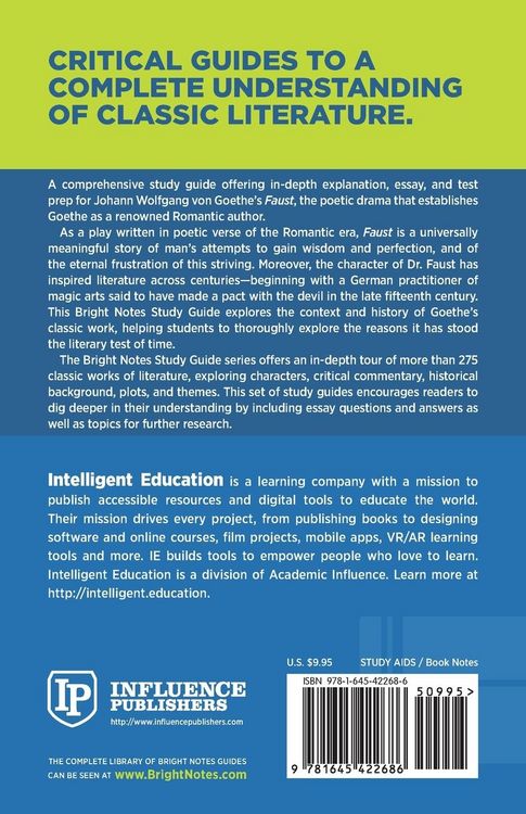 Produktbild: Study Guide to Faust by Johann Wolfgang von Goethe