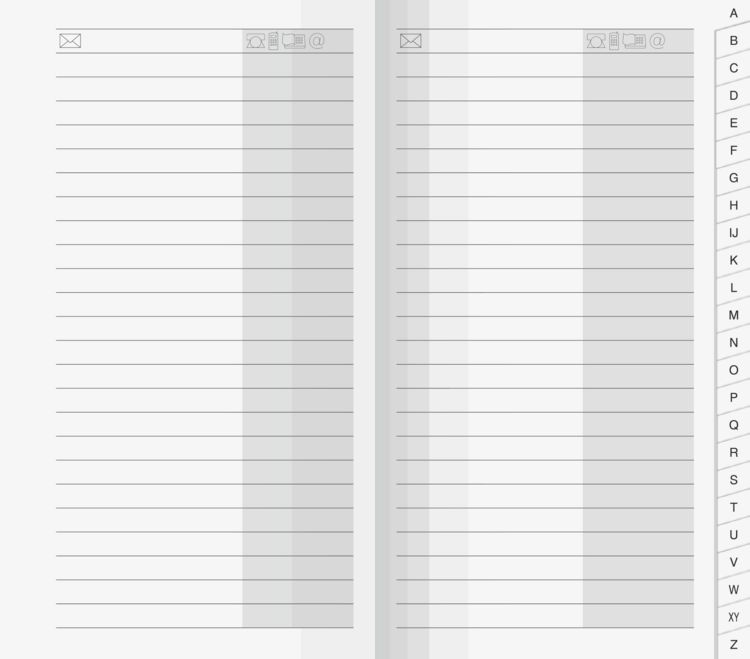 Produktbild: Adress-Registerheft | 8,7&times;15,3 cm, Karton, wei&szlig;