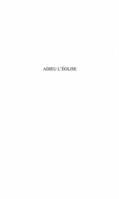 Produktbild: Adieu l'eglisetre ouvrier