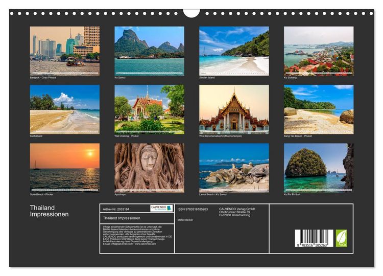 Produktbild: Thailand Impressionen (Wandkalender 2026 DIN A3 quer), CALVENDO Monatskalender