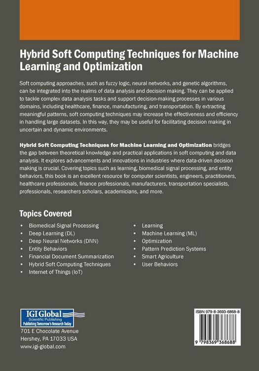 Produktbild: Hybrid Soft Computing Techniques for Machine Learning and Optimization
