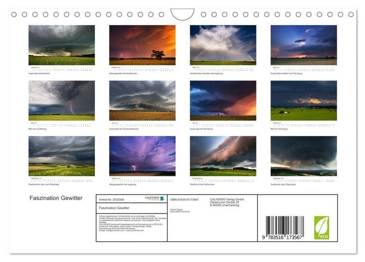 Produktbild: Faszination Gewitter (Wandkalender 2026 DIN A4 quer), CALVENDO Monatskalender