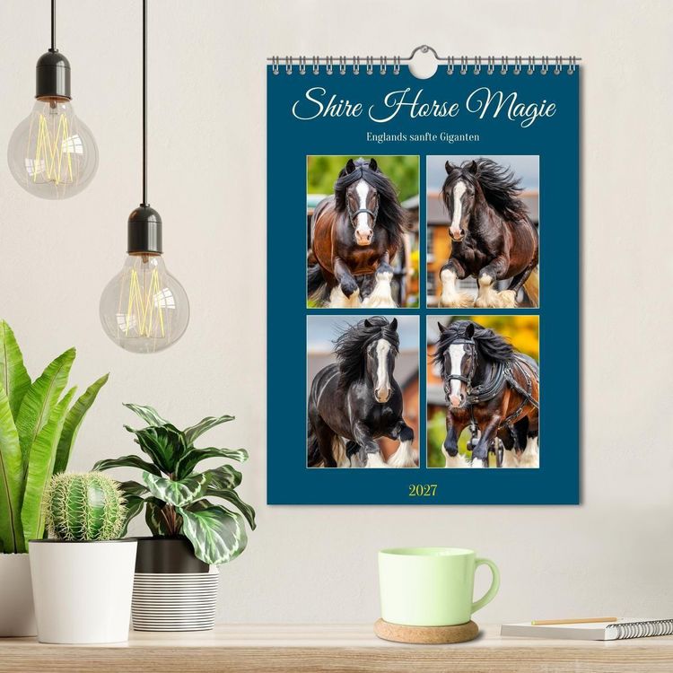 Produktbild: Shire Horse Magie. Englands sanfte Giganten (Wandkalender 2027 DIN A4 hoch), CALVENDO Monatskalender
