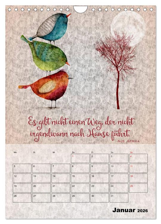 Produktbild: Lebensweisheiten zum Reflektieren (Wandkalender 2026 DIN A4 hoch), CALVENDO Monatskalender