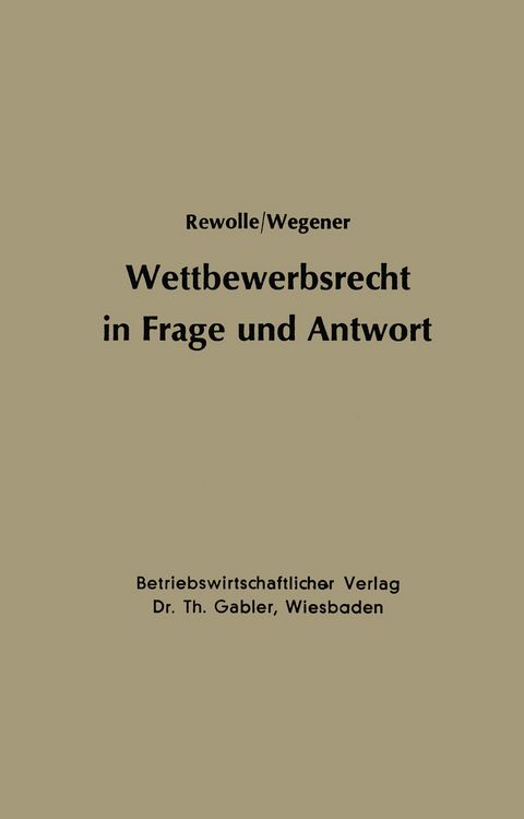 Produktbild: Wettbewerbsrecht in Frage und Antwort