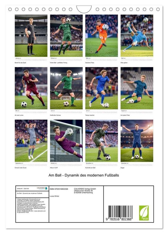 Produktbild: Am Ball - Dynamik des modernen Fu&szlig;balls (Wandkalender 2027 DIN A4 hoch), CALVENDO Monatskalender