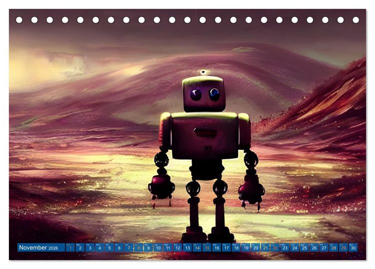 Produktbild: Robots (Desk Calendar 2026 DIN A5 landscape), CALVENDO 12 Month DeskCalendar