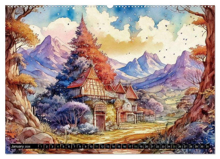 Produktbild: Visions of a Fairytale World (Wall Calendar 2026 DIN A2 landscape), CALVENDO 12 Month Wall Calendar