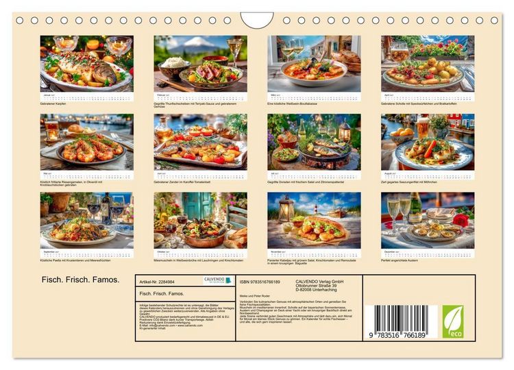 Produktbild: Fisch. Frisch. Famos. (Wandkalender 2027 DIN A4 quer), CALVENDO Monatskalender