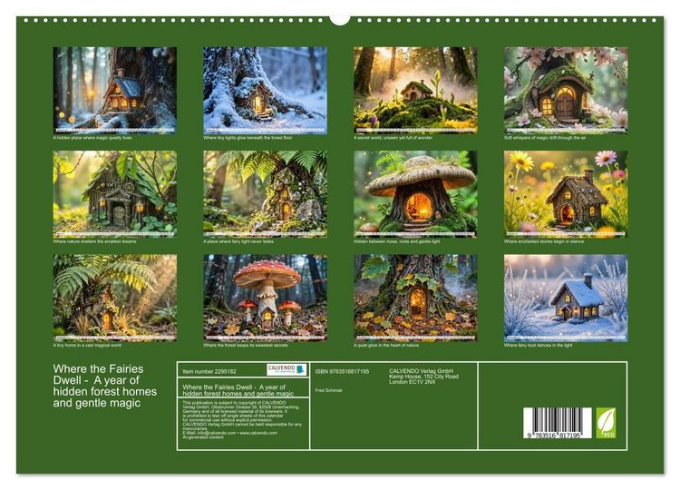 Produktbild: Where the Fairies Dwell - A year of hidden forest homes and gentle magic (High Quality Premium Wall Calendar 2027 DIN A2 landscape),CALVENDO 12 Month Wall Calendar