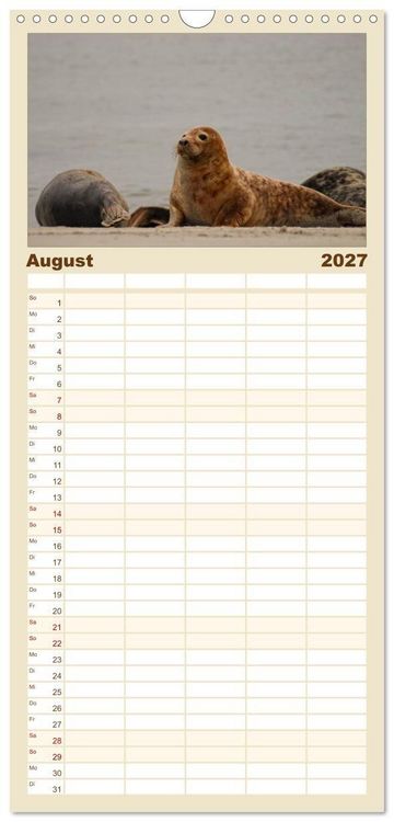 Produktbild: Familienplaner 2027 - Helgoland und die D&uuml;ne mit 5 Spalten (Wandkalender, 21 x 45 cm) CALVENDO