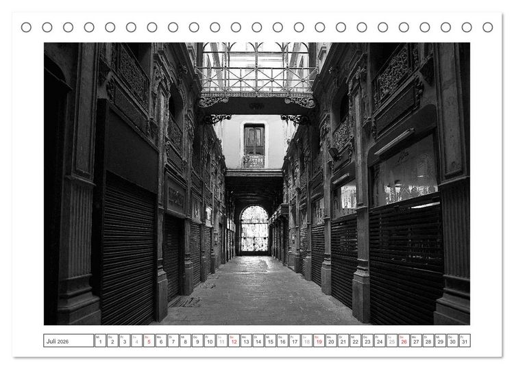Produktbild: Barcelona Photografien in Schwarz / Wei&szlig; (Tischkalender 2026 DIN A5 quer), CALVENDO Monatskalender