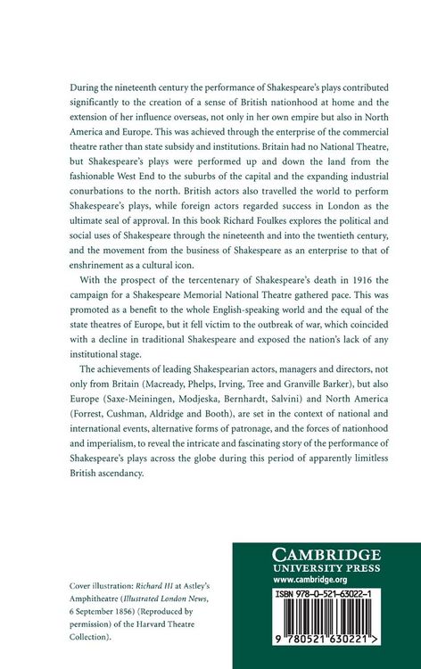 Produktbild: Performing Shakespeare in the Age of Empire