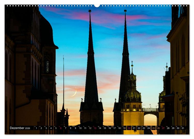 Produktbild: Halle-Luna - Monds&uuml;chtig in Halle-Saale (hochwertiger Premium Wandkalender 2026 DIN A2 quer), Kunstdruck in Hochglanz
