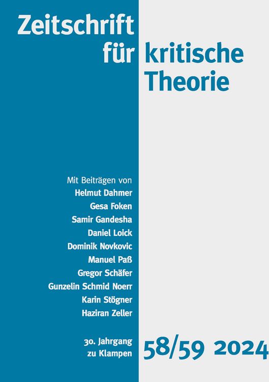 Produktbild: Zeitschrift für kritische Theorie, Heft 58/59