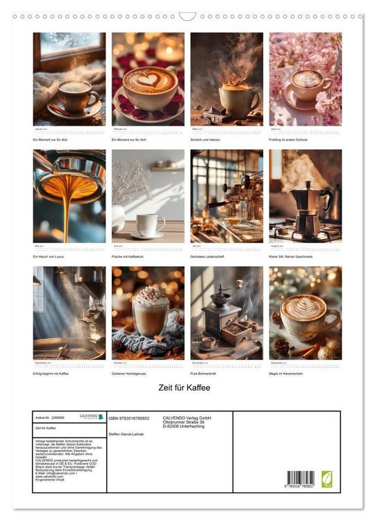Produktbild: Zeit f&uuml;r Kaffee (Wandkalender 2027 DIN A2 hoch), CALVENDO Monatskalender