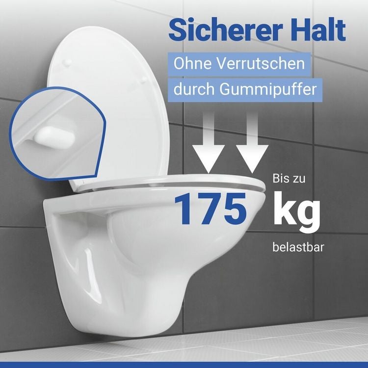Produktbild: WC Sitz Mod. Vorno Neo Wei&szlig;, Toilettendeckel mit Absenkautomatik
