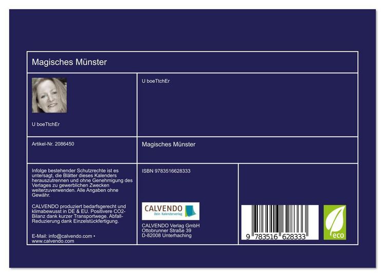 Produktbild: Magisches M&uuml;nster (Tischkalender 2026 DIN A5 quer), CALVENDO Monatskalender