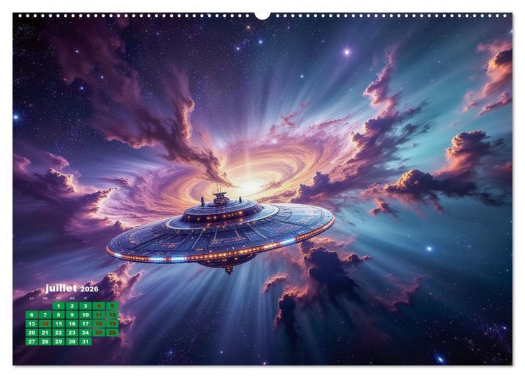 Produktbild: &Agrave; travers l'univers-L'incroyable voyage (Calendrier mural 2026 DIN A2 vertical) calendrier de bureau