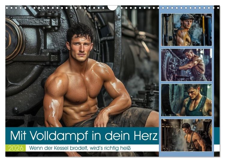 Produktbild: Mit Volldampf in dein Herz (Wandkalender 2026 DIN A3 quer), CALVENDO Monatskalender