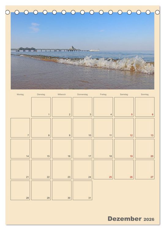 Produktbild: Usedom Ostsee - Terminplaner (Tischkalender 2026 DIN A5 hoch), CALVENDO Monatskalender