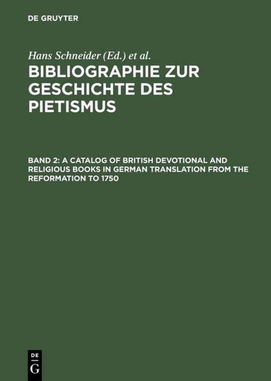 Produktbild: A Catalog of British Devotional and Religious Books in German Translation from the Reformation to 1750