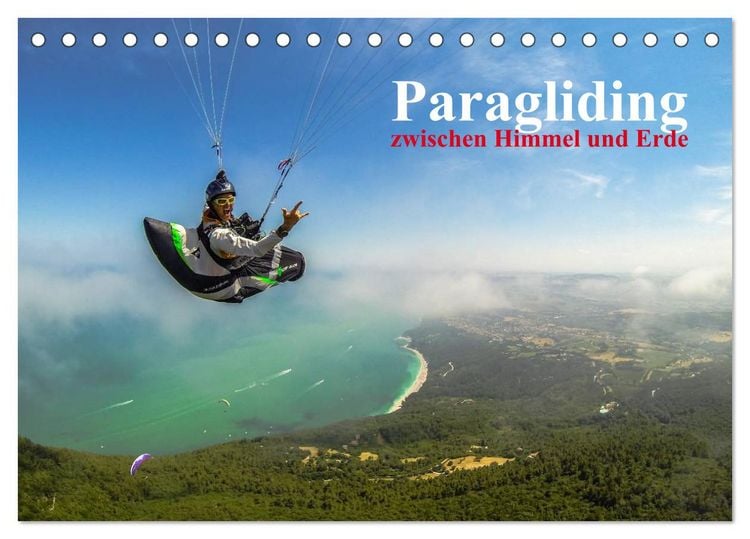 Produktbild: Paragliding - zwischen Himmel und Erde (Tischkalender 2026 DIN A5 quer), CALVENDO Monatskalender