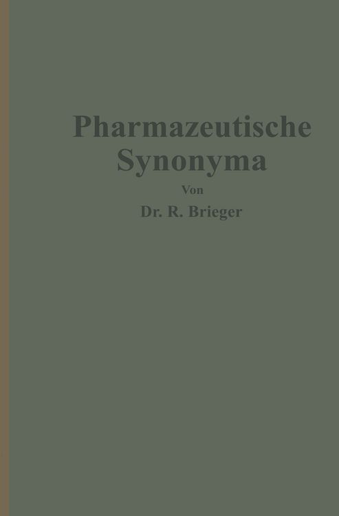 Produktbild: Pharmazeutische Synonyma