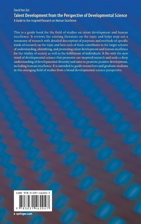 Produktbild: Talent Development from the Perspective of Developmental Science