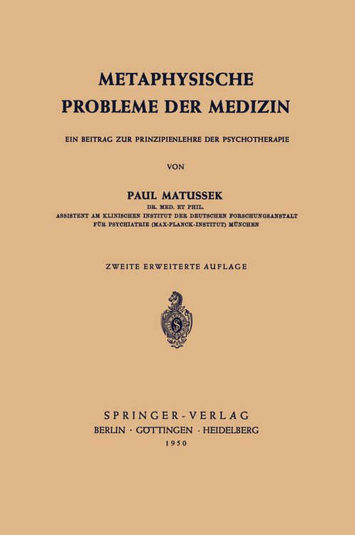 Produktbild: Metaphysische Probleme der Medizin