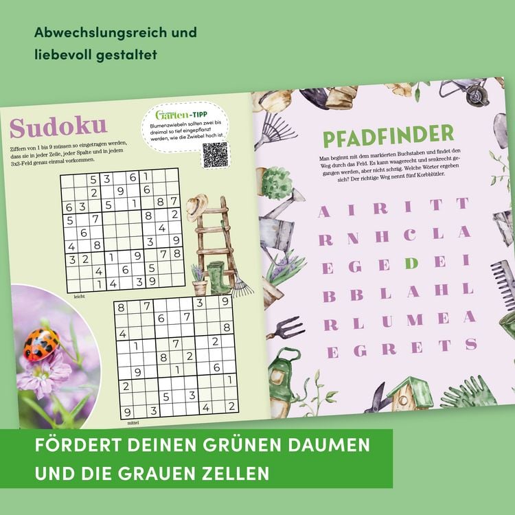 Produktbild: Das Garten-R&auml;tselbuch &ndash; Mit Profi-Tipps von "mein sch&ouml;ner Garten" f&uuml;r das ganze Jahr