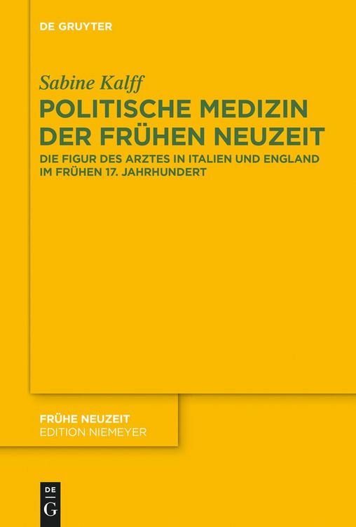 Produktbild: Politische Medizin der Fr&uuml;hen Neuzeit
