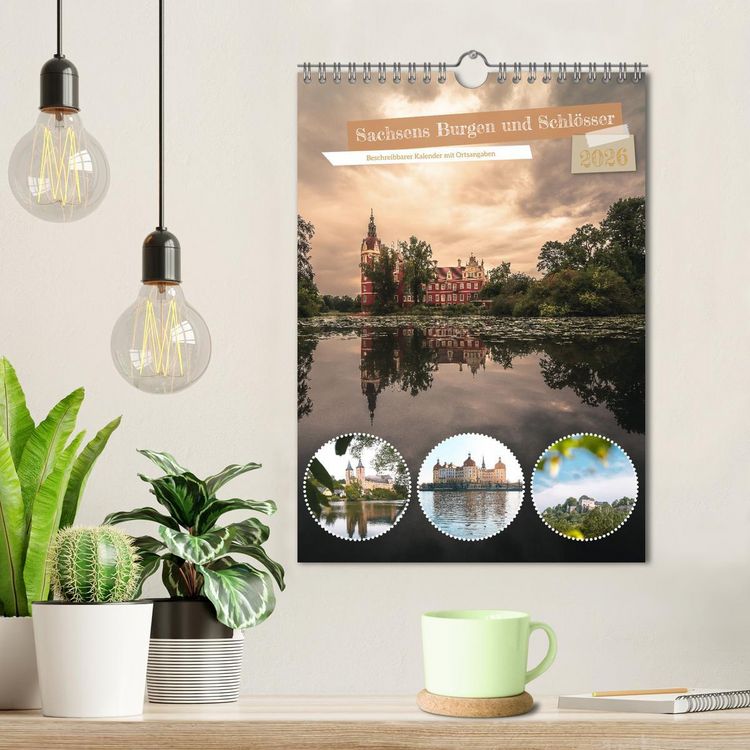 Produktbild: Sachsens Burgen und Schl&ouml;sser - Beschreibbarer Kalender mit Ortsangaben (Wandkalender 2026 DIN A4 hoch), CALVENDO Monatskalender