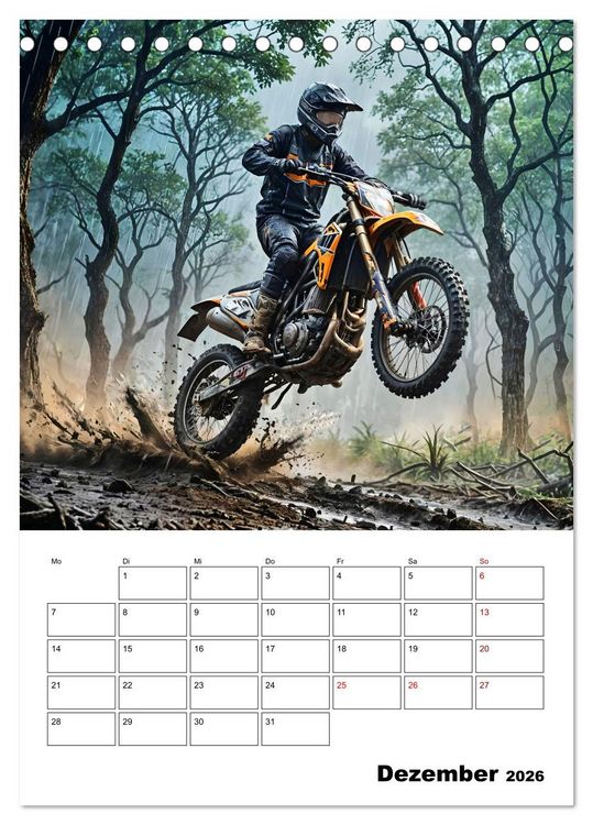 Produktbild: Vollgas und Adrenalin - Motocross-Action pur! (Tischkalender 2026 DIN A5 hoch), CALVENDO Monatskalender